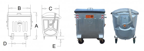 مخزن زباله مکانیزه (1100 لیتری) M104