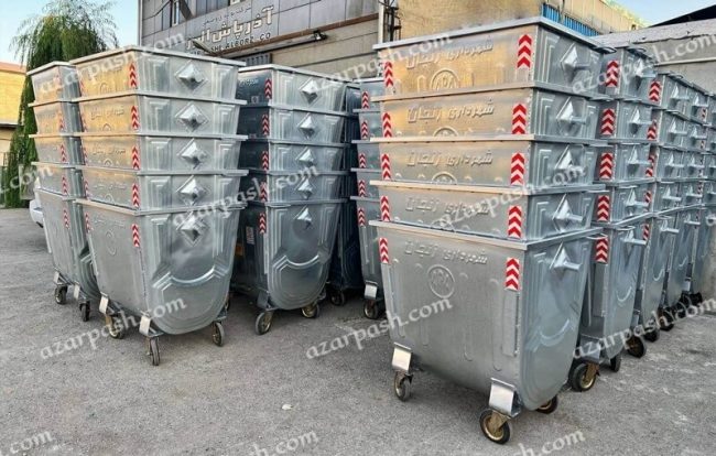 سطل زباله شهرداری محدب سطل زباله 1100 لیتری مکعب M104